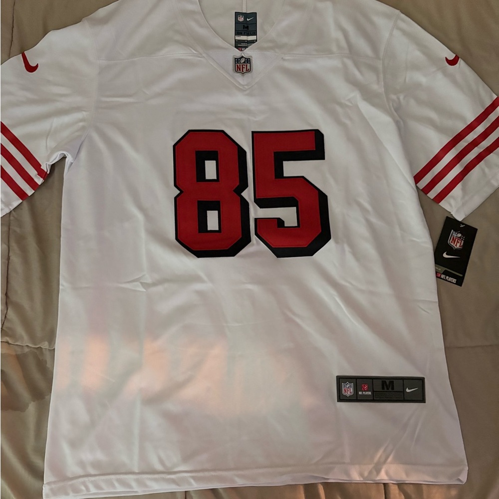 george kittle #85 Nike Men's White and Black Jersey